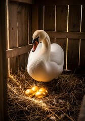 swan on the nest