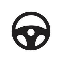 Steering wheel icon. Simple black silhouette for car, driving, and automotive applications. Vector graphic symbol isolated on a white background.
