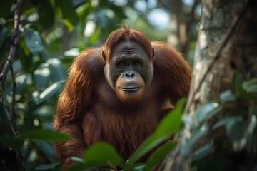 Orangutans in the zoo