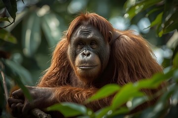 Orangutans in the forest