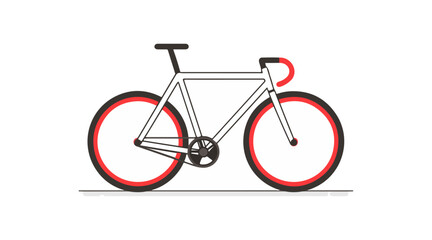 Fototapeta premium White bicycle with red rims illustration