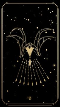 Animated Tarot Card the Fool minor arcana mystical vertical video