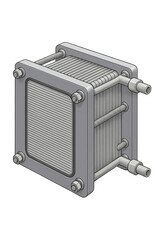 Detailed Illustration of a Fuel Cell with Transparent Background