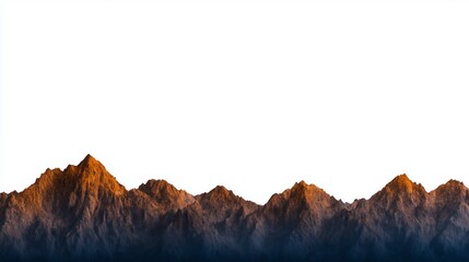 A horizontal mountain range against a white background.