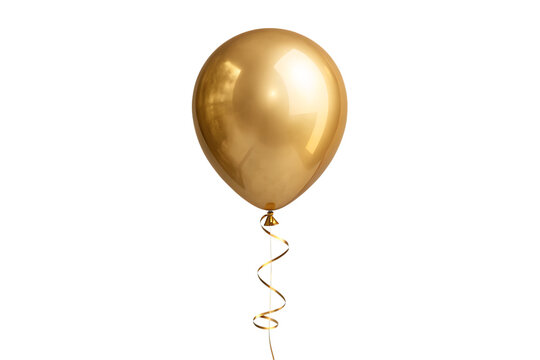  gold balloon copy space isolated on white background