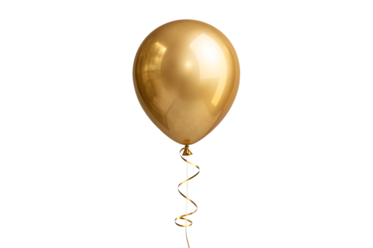  gold balloon copy space isolated on white background