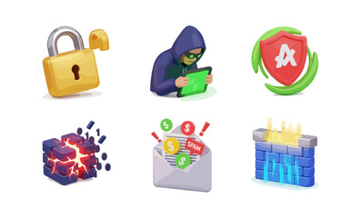 Online security threats graphics collection