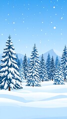 Obraz premium Snowy winter forest landscape (4)