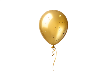  gold balloon copy space isolated on white background
