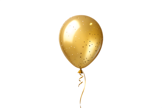  gold balloon copy space isolated on white background
