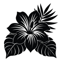 Vibrant hibiscus flower in full bloom a tropical floral design with lush petals and detailed botanical elements