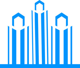 city design with buildings or towers abstract monogram vector logo template