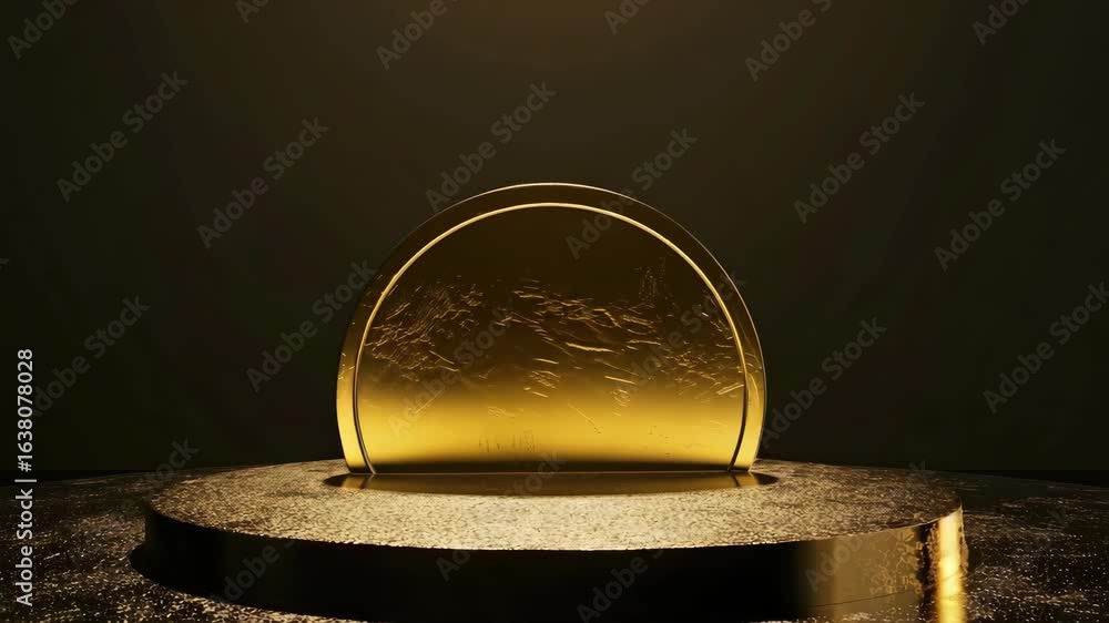 Poster the circular glow of a reflective ring illuminates the surrounding space with a warm golden hue, cre