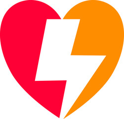 love lighting bolt energy design abstract monogram vector logo template