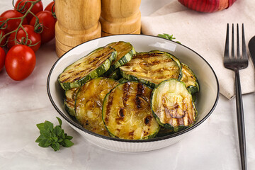 Vegan cuisine Grilled zucchini slices