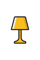 Yellow table lamp illustration