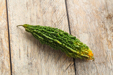 Raw green exotic tropical bitter melon