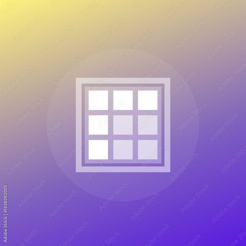 Poster grids icon with squares, transparent design