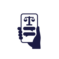 legal assistant app icon with a phone in hand