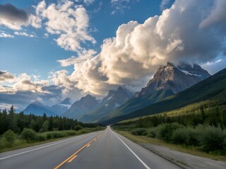 Naklejka premium road to the mountains