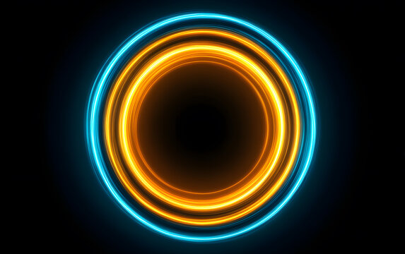 Abstract Neon Light Circles Design