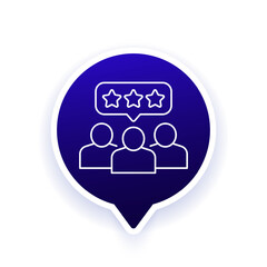 team review icon with employees, line design