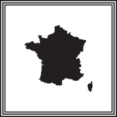 France Map Silhouette Icon, Black Vector Illustration of the Country’s Outline