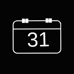 31st Calendar Icon Stock Vector Illustration