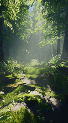 Obraz premium Lush forest path