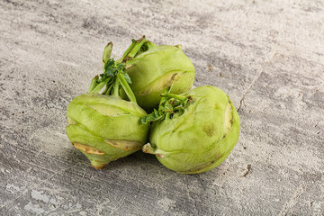 Raw fresh organic kohlrabi cabbage