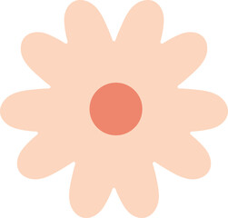 Round flower simplicity. Springtime floral vector. Simple illustration for use in decorative backgrounds, wedding invitations, greeting cards, and nature-inspired projects