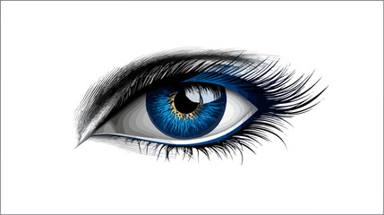 Fototapeta premium Detailed illustration of blue eye