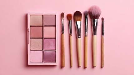 Discover stunning makeup brushes and a chic pink eyeshadow palette for your beauty routine
