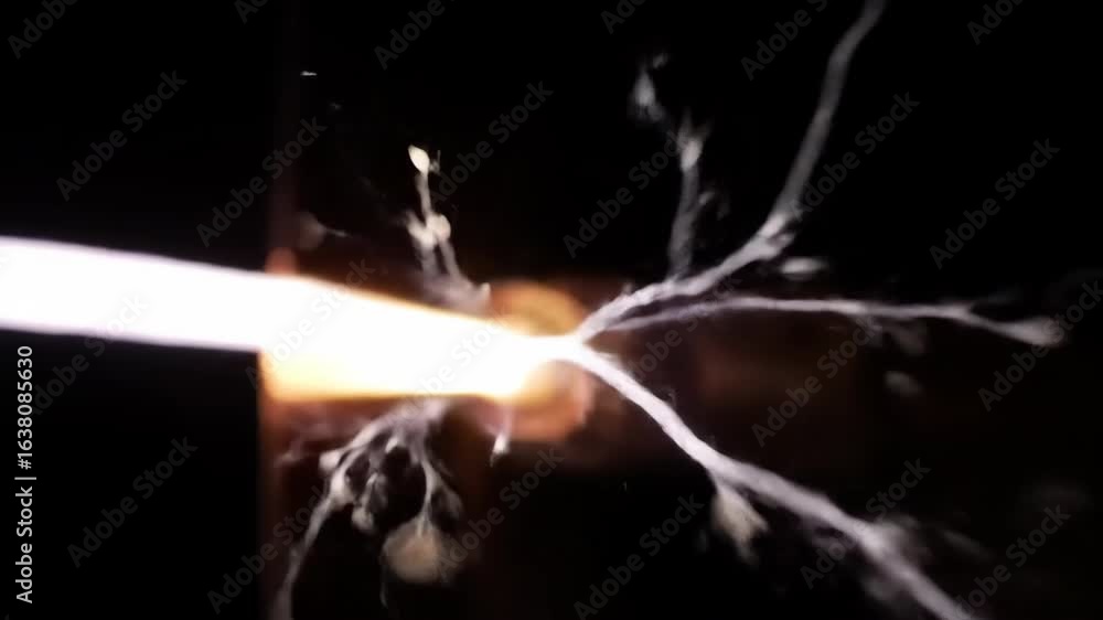 Poster abstract neural network connection, data stream, energy flow with glowing light and dark background,