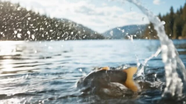 Salmon jumping out of the water. 4k video