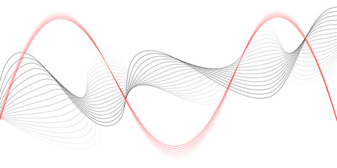 Abstract wave and curved blend lines on transparent background. Sound, music, volume background. wave, curved lines, color. Modern wallpaper design for business, technology, website, backdrop.