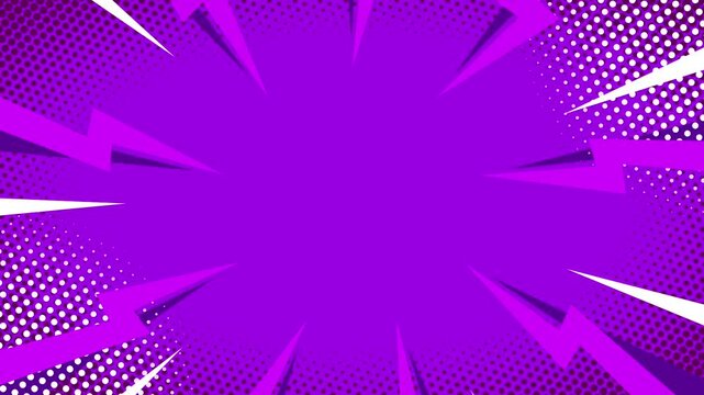 Vivid purple comic background with sharp radial bursts, ideal for high-energy action moments or exciting cartoon storytelling