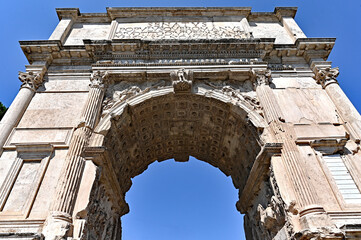 Obraz premium Titusbogen am Eingagng zum Forum Romanum, Roma, lazio, Italien.