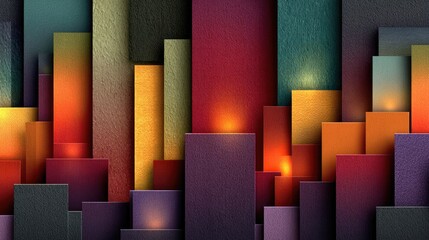 Modern Abstract Paper Craft Background with Stacked Colorful Layers