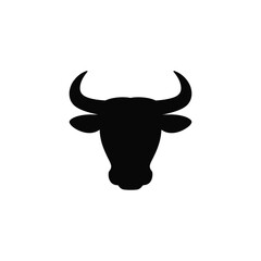 Black silhouette of a bull s head with horns