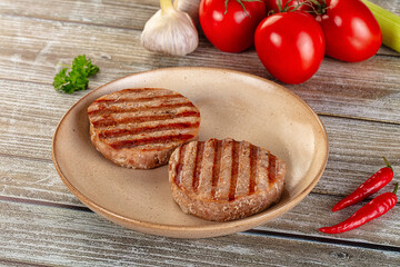 Grilled tuna steak fillet medallion