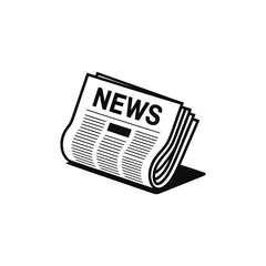 Black and white illustration of a folded newspaper