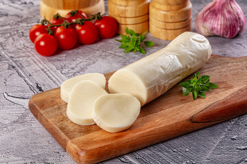 Italian dairy - mozzarella cheese with slices