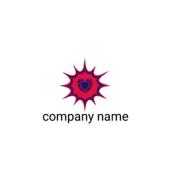 This logo features a unique and striking design, with the main symbol being a geometric heart shape like a diamond in the center.