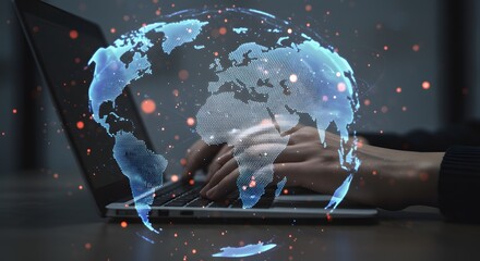 Fototapeta premium Global Network Connection and Digital Technology