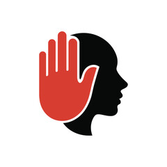 Stop violence against women human rights symbol