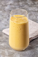 Sweet mango smoothie dessert glass