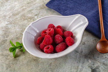 Organic ripe sweet juicy paspberry