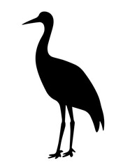Obraz premium Simple black crane silhouette icon for lucid origin