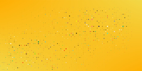 Yellow halftone pattern. Retro comic gradient background. Bright orange pixelated dotted texture overlay.